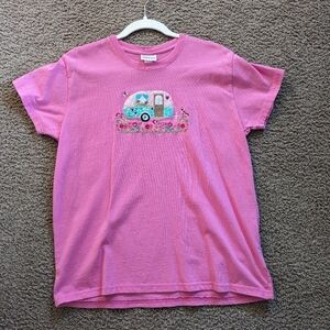Vintage Liberty Lane 100% cotton embroidered floral camper women's sz L Y2K